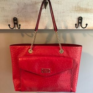 LIKE NEW KATE SPADE LEATHER OSTRICH BAG